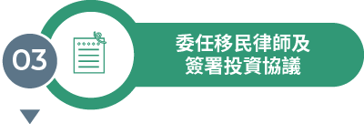 委任移民律師及簽署投資協議