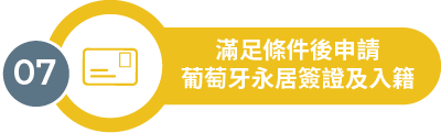 滿足條件後申請葡萄牙永居簽證及入籍